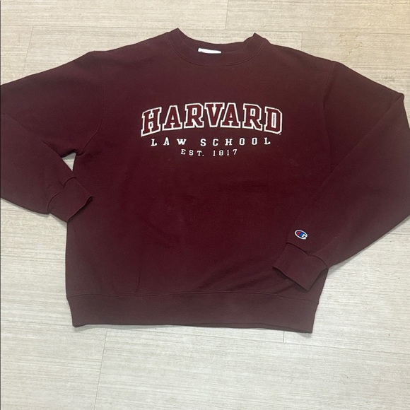 Champion Other - Authentic Champion Burgundy Harvard Law School Crewneck Sweatshirt Unisex Size M